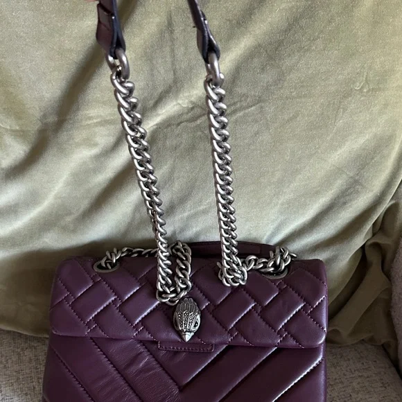 Kurt Geiger Plum Quilted Shoulder Bag - Picture 6 of 13